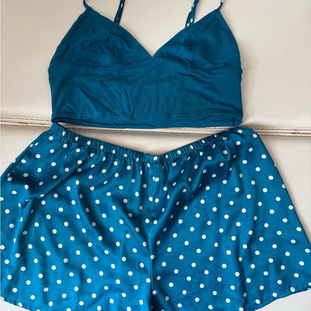 Victoria’s Secret Teal Polka Dot Sleepwear Set